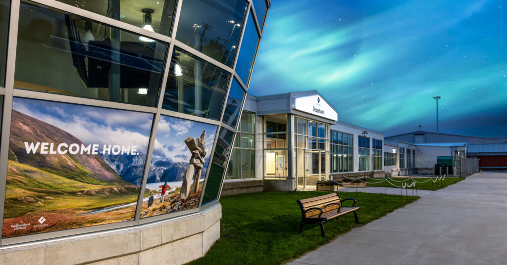 Goose Bay Airport with Northern Lights