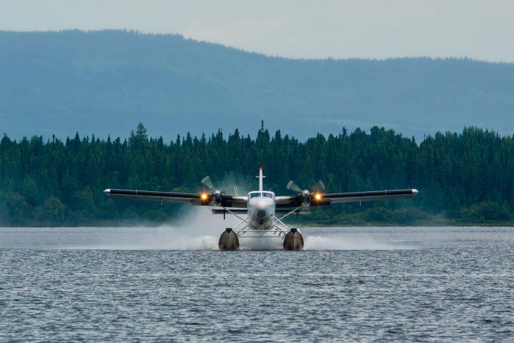 Float plane landing at Otter Creek